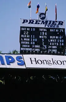 Cricket Prints: Score Board of Wankhede Stadium in India v/s West Indies cricket match