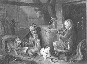 Cosmo Prints: SCOTLAND: Highland Music; Dogs-Landseer, antique print c1880