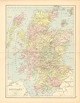Shetland Prints: Scotland; Inset map of Orkney and Shetland'. Railways. Counties, 1876