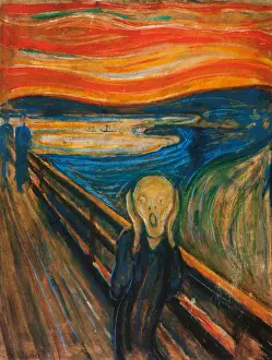 National Gallery Prints: The Scream 1893 by Edvard Munch at the Nasjonalgaleriet, Oslo, Norway
