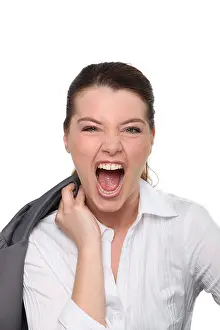 Joking Prints: Screaming woman in suit
