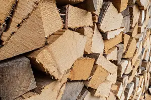 Sideways Prints: screen-filling close-up of logs of firewood