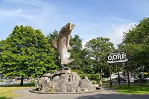 Trout Prints: Sculpture of a brown trout in Gore