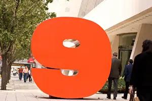Exciting Prints: Nine sculpture in front of solow building on 57th street Editorial Use Only