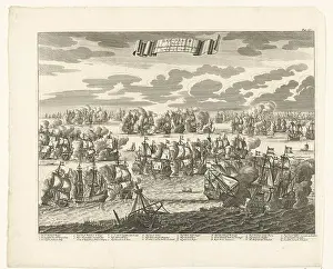 Historical Event Prints: Sea battle at Plymouth, 1652; Zee-Sijgh between the HR