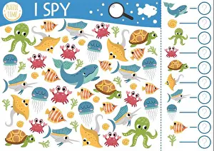 Whale Prints: Under the sea I spy game for kids