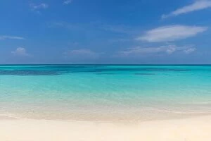 Images Dated 2nd February 2022: Sea sand sky beach closeup. Panoramic landscape. Inspire tropical beach coast seascape horizon