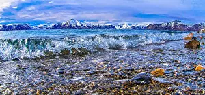 The Nature Conservancy Prints: Sea Waves Snowcapped Mountains at Billefjord