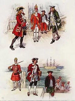Sails Prints: SEAMAN'S DRESS, UNDER ANNE AND THE EARLY GEORGES Circa a