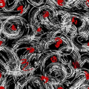Swirls Prints: seamless background pattern, with paint strokes and splashes