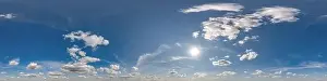 Virtual Reality Prints: seamless cloudy blue sky 360 hdri panorama view with zenith