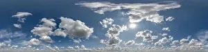 360 Degree Prints: seamless cloudy blue sky 360 hdri panorama view with zenith
