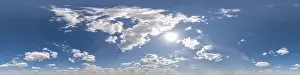 Virtual Reality Prints: seamless cloudy blue sky hdri 360 panorama view with zenith