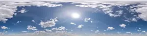 360 Degree Prints: seamless cloudy blue sky hdri 360 panorama view with zenith