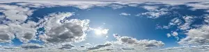 360 Degree Prints: seamless cloudy blue sky hdri 360 panorama view with zenith
