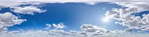 360 Degree Prints: seamless cloudy blue sky hdri 360 panorama view with zenith