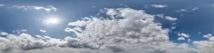 Drone Patch Prints: seamless cloudy blue sky hdri 360 panorama view with zenith