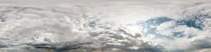 Seamless cloudy blue sky hdri panorama 360 degrees angle view with zenith