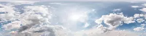 Drone Patch Prints: Seamless cloudy blue sky hdri panorama 360 degrees angle view with zenith