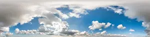 Seamless cloudy blue sky hdri panorama 360 degrees angle view with zenith