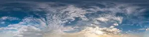 Seamless cloudy blue sky hdri panorama 360 degrees angle view with zenith