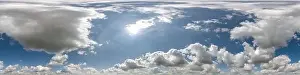 seamless cloudy blue skydome 360 hdri panorama view with awesome clouds with zenith for use in 3d graphics or game as