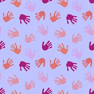 Fingerprint Prints: Seamless coloured handprint pattern for fabrics and packaging and gifts and cards and linens and kids