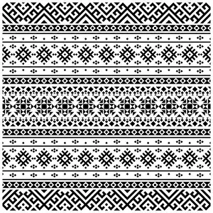 Ikat Prints: Seamless ethnic pattern. Traditional tribal pattern in black and white color
