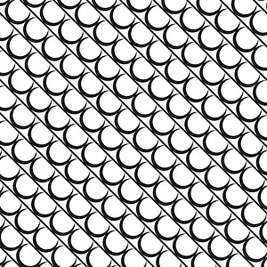 Loop Prints: Seamless geometric pattern. Repeating black arcs