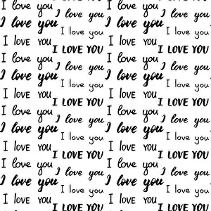 Valentine Day Prints: Seamless pattern with different types of I love you inscription