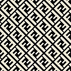 Fashion Illustration Prints: Seamless pattern with fendi logo. Design for fabric textile Ready for prints
