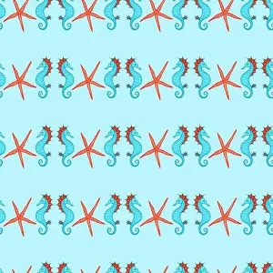 Seahorse Prints: seamless pattern with seahorses