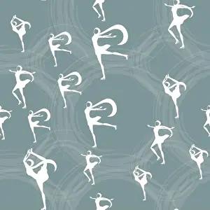 Ice Skating Prints: Seamless pattern Womens sports in the Arab countries