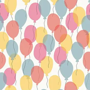 Ballon Prints: Seamless vector background Colorful balloons on a white background