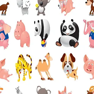 Seamless Pattern Prints: seamless vector cute animals design art