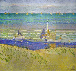Impressionism Prints: Seascape with sailing boats 1899 Jan Toorop ( Johannes Theodorus)