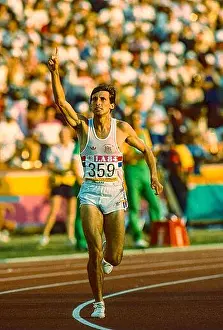 1984 Prints: Seb Coe (GBR) wins the 1500m at the 1984 Olympic Summer Games