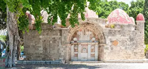 Mideast Prints: Sebil Abu Nabut drinking trough for travellers from and to Jaffa - Erected in 1820 built with Kurkar and marble