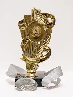 Glory Prints: Second place, cup and medal, isolated