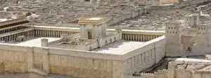 Jews Prints: Second Temple - model of the ancient Jerusalem. Israel Museum, Jerusalem, Israel
