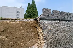 Rainfall Prints: A section of Xiangyang Ancient Wall collpases due to continuous rainfall in Xiangyang city