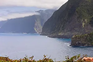 Madeira Island Prints: Seixal coastline with impressive big cliffs. Madeira island, Portugal