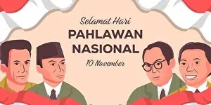 selamat hari pahlawan nasional indonesia banner illustration