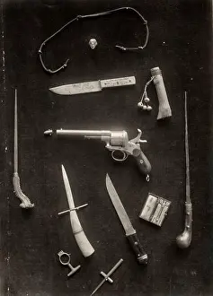 Pistol Prints: A selection of displayed weapons