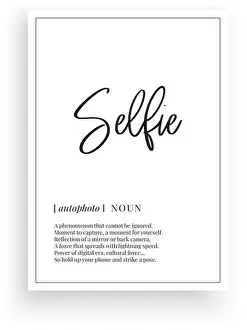 Home Décor Prints: Selfie definition, vector. Minimalist poster design