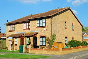 Middlesex Prints: Semi-detached houses on housing estate, Stanwell Moor, Surrey, England, United Kingdom