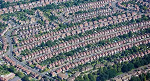Nottingham Prints: Semi detached suburbia from the air, Nottingham, East Midlands, England, UK