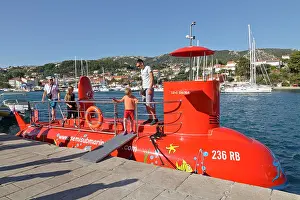 Submarine Prints: semi-submarine at the harbour of Rab Town, Rab Island, Kvarner Gulf, Croatia