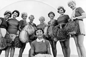 Posed Prints: Senior citizens cheerleading squad at Sun City; AZ