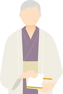 Hot Spring Prints: Senior Woman in yukata, Wearing a haori and holding a bath tub, image of a hot spring